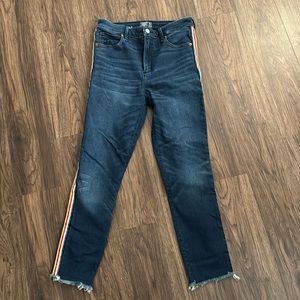 Abercrombie And Fitch Stretchy Blue Jeans with Side Stripes